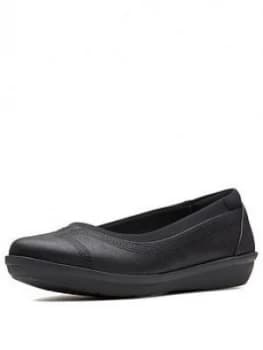 Clarks Cloudsteppers Ayla Low Ballerina Shoes - Black, Size 4, Women