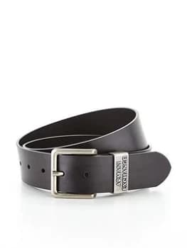 Armani Exchange Leather Jeans Belt - Black, Size 36, Men