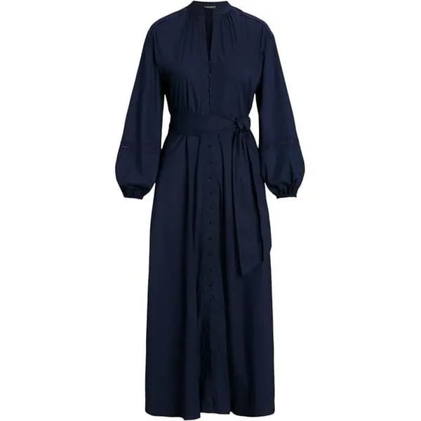 Lauren by Ralph Lauren Carelle Long Sleeve Dress - Blue 12