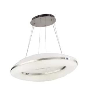 Oakley Ceiling Pendant 80W LED 3000K, 6400lm, Polished Chrome, Frosted Acrylic