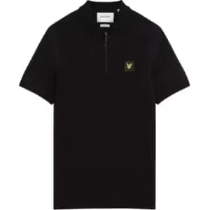 Lyle and Scott Contrast Short Sleeve Polo Shirt Mens - Black