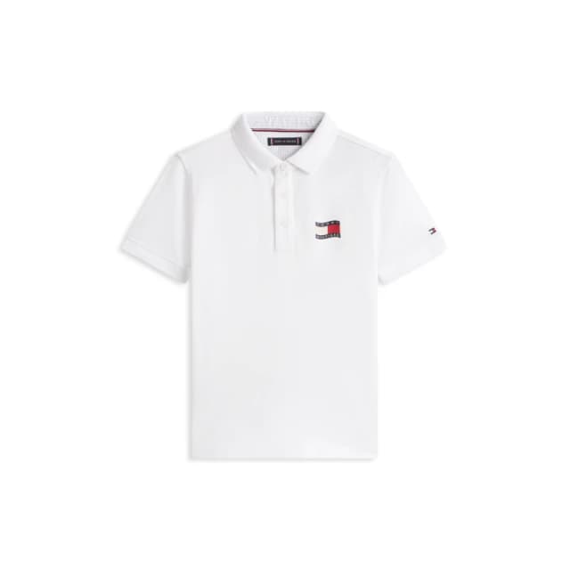 Tommy Hilfiger Tommy Wavy Flag Polo Jn62 White YBR male 8Y