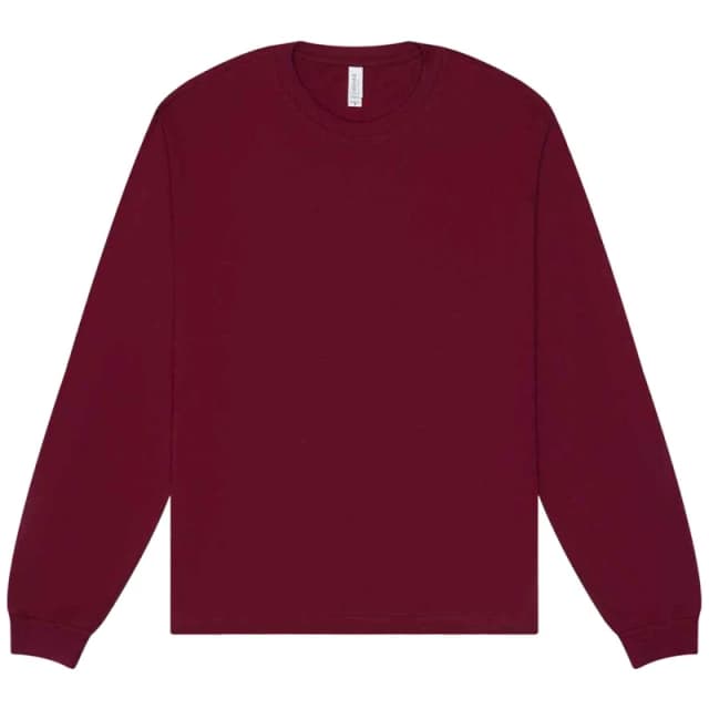Bella + Canvas Mens Heavyweight Long-Sleeved T-Shirt in Maroon Size: XS Maroon Male XS