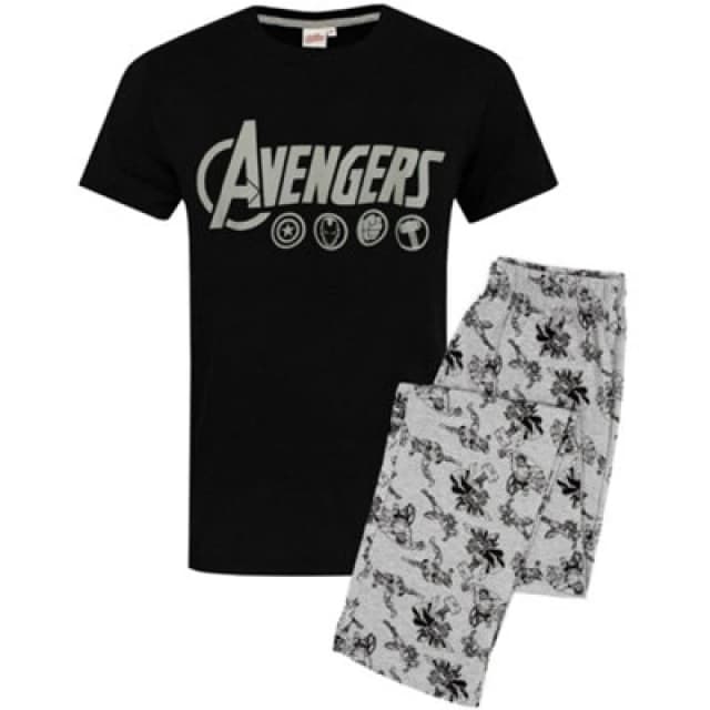 Marvel Short Sleeve Long Leg Pyjama Set Black male