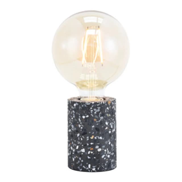 Happy Homewares Modern Black Mosaic Concrete Table Lamp For Vintage Industrial Style Light Bulbs