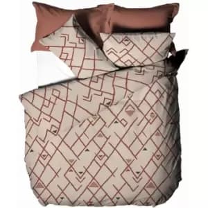 Furn Inka Duvet Cover Set (Double) (Brick Red) - Brick Red