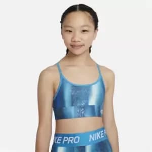 Nike Dri-FIT Indy Icon Clash Big Kids (Girls') Sports Bra - Blue