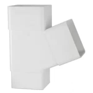 Polypipe Square Pipe Branch - 65mm x 112.5 Degree - White