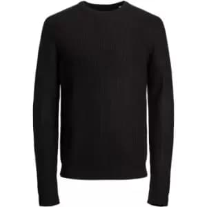Jack and Jones Textured Knit Pullover Jumper - Black