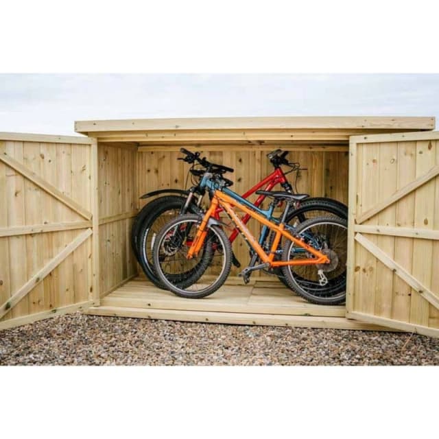 Buttercup Farm Chipping Bike Store Large - Timber - L113 x W227 x H127cm in Brown Brown Unisex