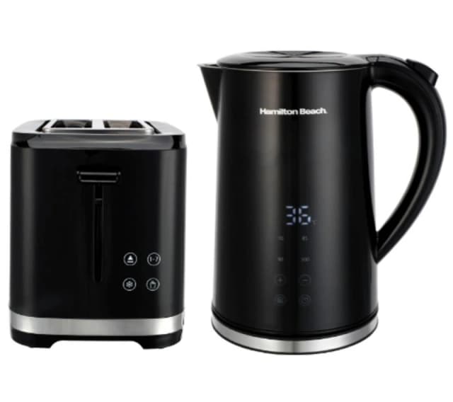 HAMILTON BEACH FlexiControl Jug Kettle & 2-Slice Toaster Bundle - Black 5060916372726