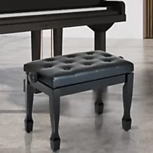 Homcom Faux Leather Piano Stool Black 640 x 350 x 450 mm