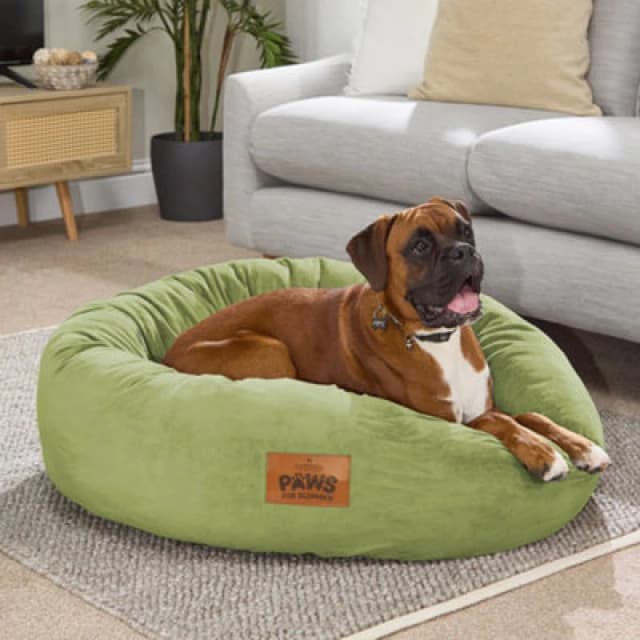 Slumberdown Slumberdown Paws for Slumber Donut Pet Bed, Extra Large, 85cm Diameter in Green Size: X-Large Green XL Unisex 5012924077230