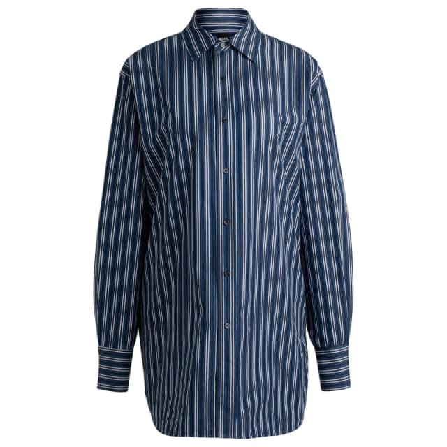 Boss Womens Berry Saturday Long Sleeve Blouse Bright Blue female 4 (XXS)