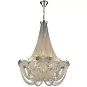 Spring Lighting - 10 Light Chandelier Silver Finish, E14