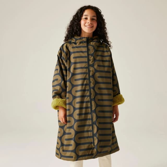 Regatta Kids Orla Waterproof Fleece Lined Robe Green female 5-9yrs