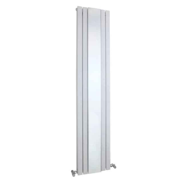 Balterley Lucia Square Vertical 2 Panel Radiator & Mirror 1800x354mm Satin White White Unisex
