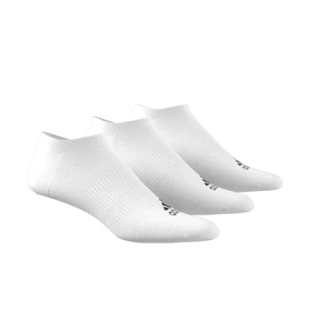 adidas Thin and Light No Show 3 Pack Socks Womens Trainer Socks 6.5 - 8 White 41123201050