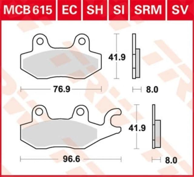 TRW Organic Allround MCB615 Brake pad set Brake Pad Set, disc brake (402)