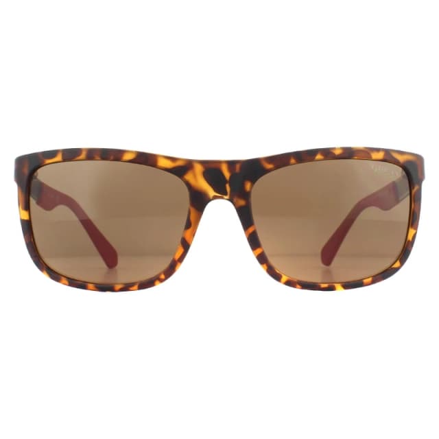 Guess Rectangle Dark Havana Brown Polarized Sunglasses Brown