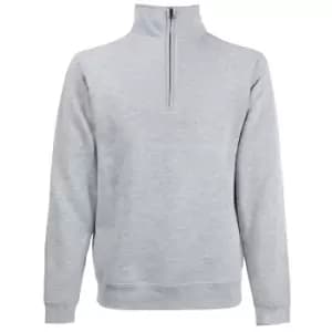 Fruit Of The Loom Mens Zip Neck Sweatshirt Top (M) (Heather Grey)
