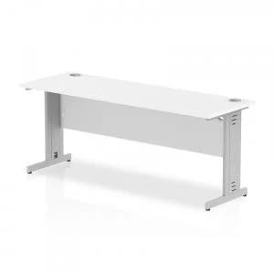 Trexus Desk Rectangle Cable Managed Silver Leg 1800x600mm White Ref