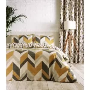 Furn Renovate Duvet Cover Set (King) (Charcoal/Gold) - Charcoal/Gold