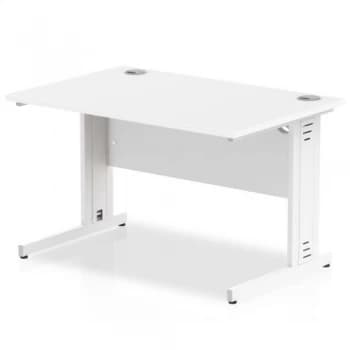 Trexus Rectangular Desk White Cable Managed Leg 1200x800mm White Ref