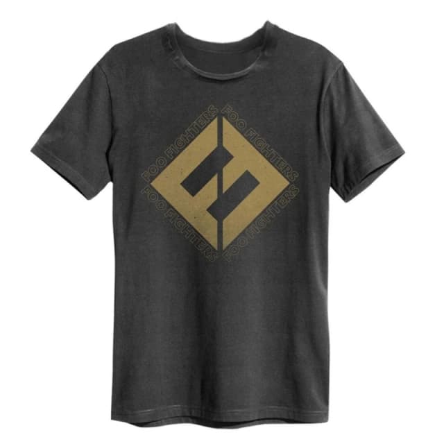 Amplified Amplified Men Concrete & Gold Foo Fighters T-Shirt in Charcoal Size: Small Charcoal S Male 5063470006458