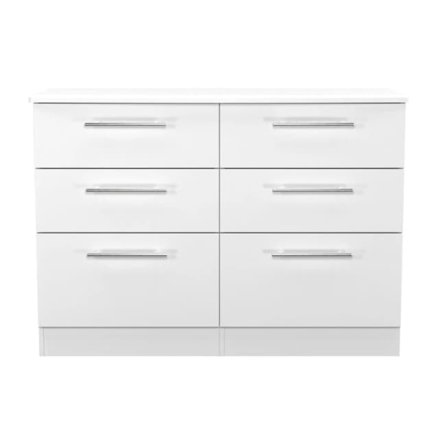 Ready Assembled 2 U Carlton 6 Drawer Wide Chest (Ready Assembled) in White Size: Large White Unisex Large