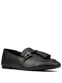 Clarks Pure2 Tassel Shoes - Black Leather, Black, Size 4, Women