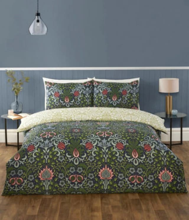 Rapport Heritage Flora Navy Duvet Cover Set Single Bedding Set