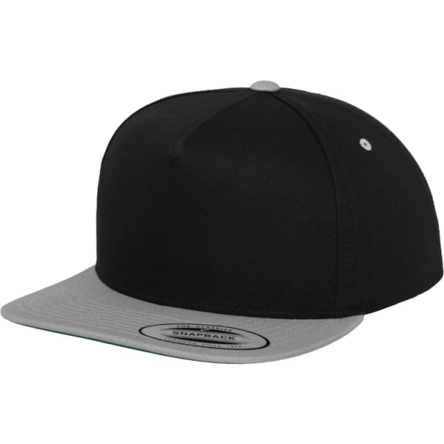 Flexfit by Yupoong Mens Classic 5 Panel Two Tone Snapback Cap in Black Male One Size