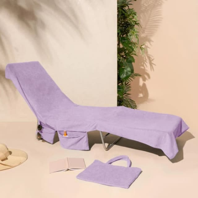 OHS OHS Beach Towel Bag Microfiber Quick Dry Absorbent Bath Large Travel Spa in Lilac Size: Bath Towel Lilac Bath Towel Unisex 5027434196524