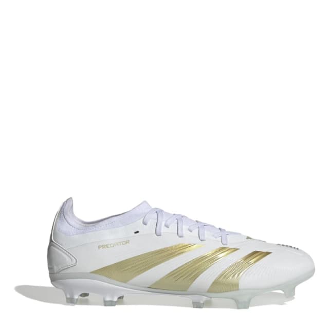 adidas Predator 24 Pro Firm Ground Boots White/Gold Met male 6.5 (40)