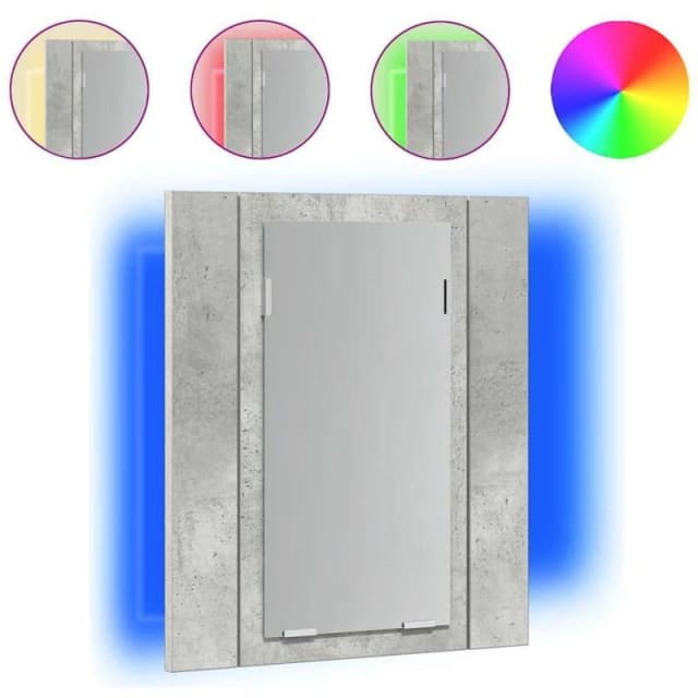 VIDAXL LED Bathroom Mirror Cabinet Concrete Grey 40x12x45cm Acrylic Vidaxl 8720286221372