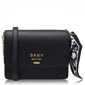 DKNY Small Flap Cross Body Bag - BlackGold BGD
