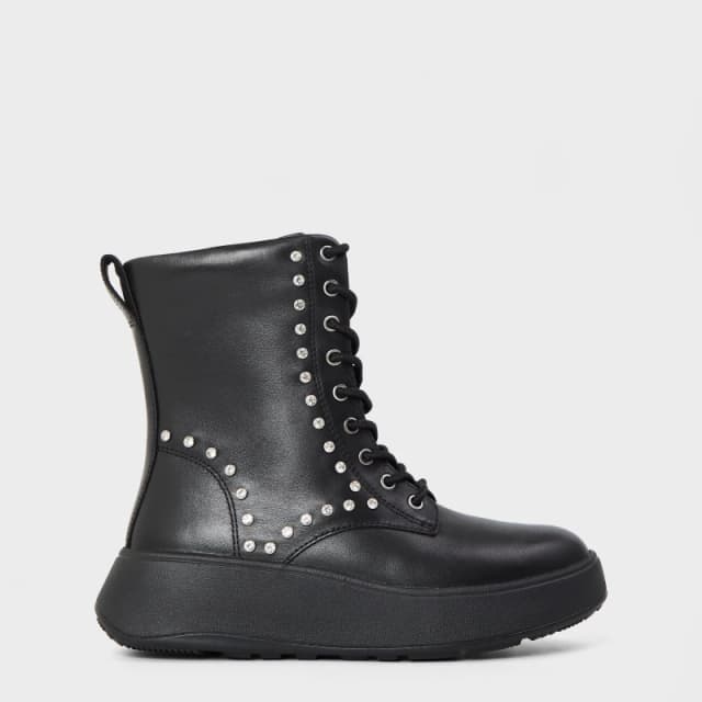 Fitflop Womens Gem Trim Biker Boots Black female 4 (37)