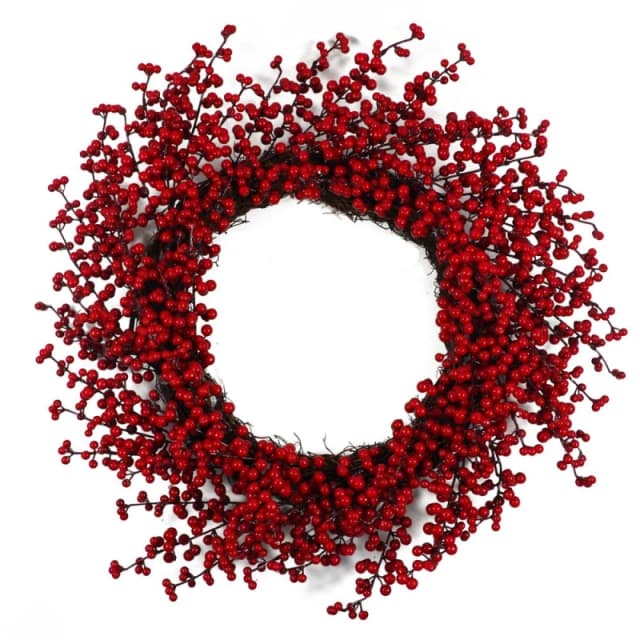 Leaf Christmas Red Berry Floristry Wreath 60cm 24" Large Luxury Botanik Red