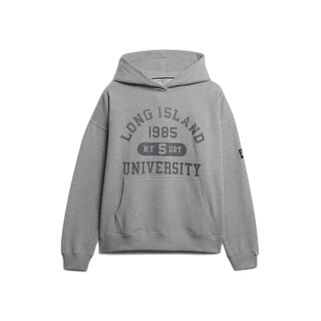 Superdry Athletic Essentials Relaxed Hoodie, Grey, Size 12, Women Grey WXZG5 Female 12