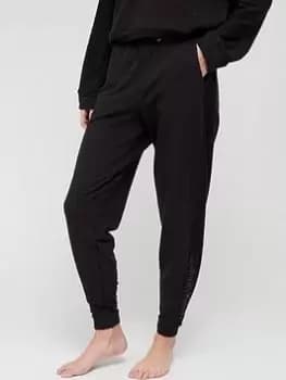 Calvin Klein Mixed Fabric Lounge Jogger – Black, Size S, Women
