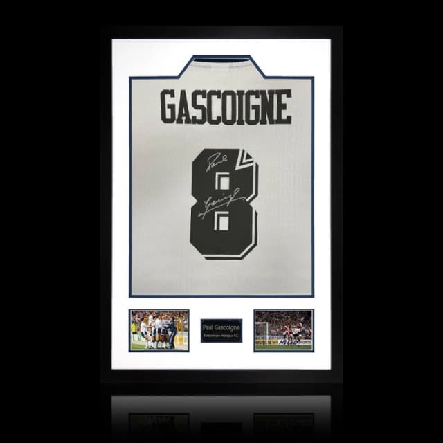 The Fan Cave Paul Gascoigne Signed Tottenham Hotspur Shirt Prem White unisex 850mm x 60