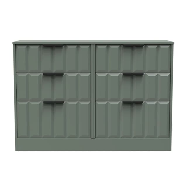 Ready Assembled 2 U Seattle 6 Drawer Wide Chest (Ready Assembled) in Pale Green Pale Green Unisex