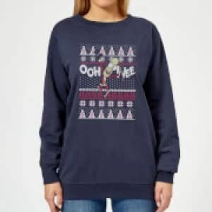 Rick and Morty Ooh Wee Womens Christmas Sweatshirt - Navy - L