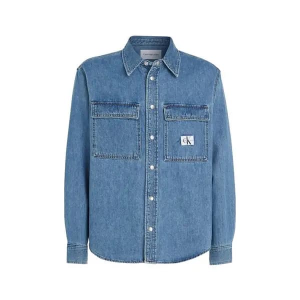 Calvin Klein Jeans Relaxed Linear Denim Shirt - Blue M