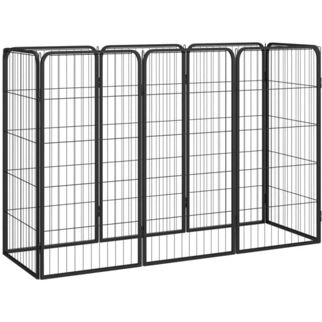 VIDAXL 8-Panel Dog Playpen Black 50x100cm Powder-coated Steel Vidaxl 8720287158912