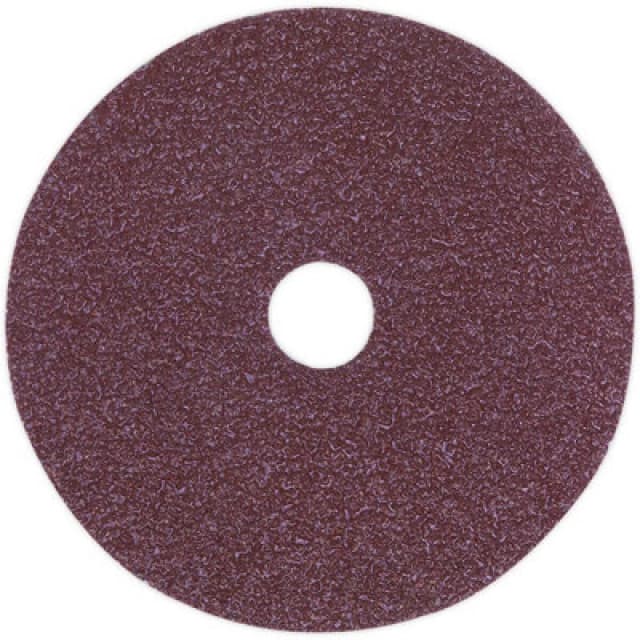 Loops 25 PACK - 100mm Fibre Backed Sanding Discs - 36 Grit Aluminium Oxide Round Sheet Multi