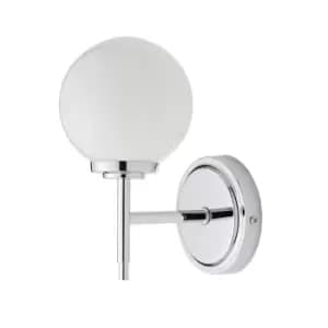 Chrome Bathroom Globe Wall Light - Porto