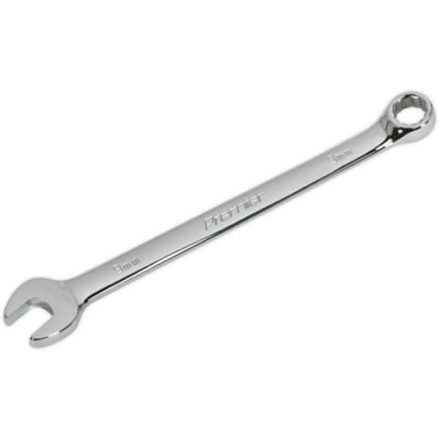 Loops 9mm Steel Combination Spanner - Long Slim Design Combo Wrench - Chrome Vanadium Metallics