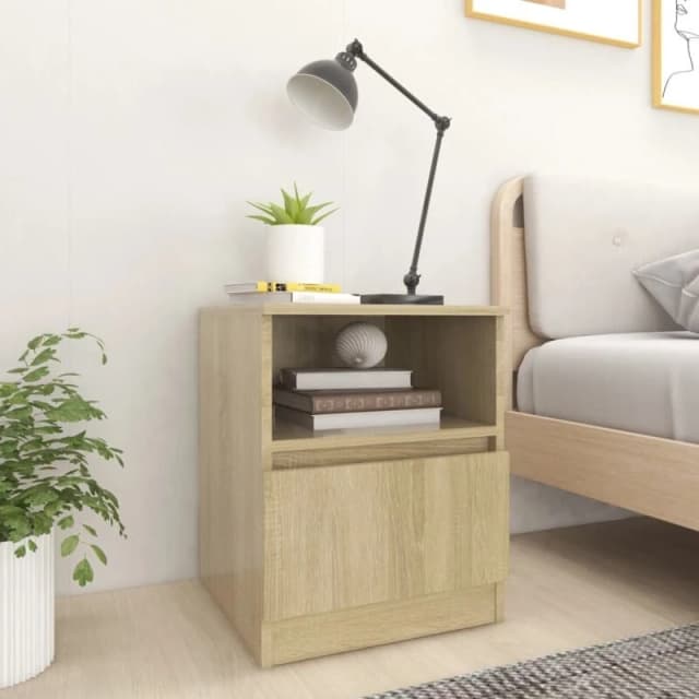 VIDAXL Bed Cabinet Sonoma Oak 40x40x50cm Engineered Wood vidaXL 8720286557686